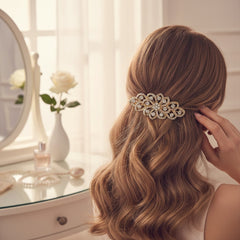 ATHENA COLLECTION - CRYSTAL SWIRL HAIRCOMB - HC189 SILVER