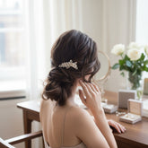 ATHENA COLLECTION - PEARL SHIMMER HAIR COMB - (HC192) ROSE GOLD