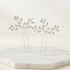 ATHENA COLLECTION - GLITZY GLAM HAIR PINS - SILVER(HP40)