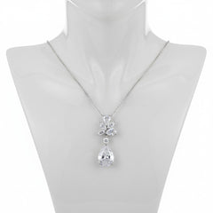 CUBIC ZIRCONIA COLLECTION - EXQUISITE STARLET NECKLACE - CZNK90 - SILVER