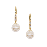 CUBIC ZIRCONIA COLLECTION - 14K GOLD PLATED EARRINGS - DAINTY SPARKLE - CZER484 GOLD