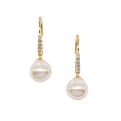 CUBIC ZIRCONIA COLLECTION - 14K GOLD PLATED EARRINGS - DAINTY SPARKLE - CZER484 GOLD