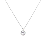 CUBIC ZIRCONIA COLLECTION - CZ SOLITAIRE NECKLACE - CZNK92 SILVER