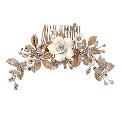 ATHENA COLLECTION - VINTAGE DREAM HAIR COMB - GOLD PLATED (HC183)