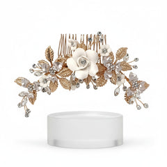 ATHENA COLLECTION - VINTAGE DREAM HAIR COMB - GOLD PLATED (HC183)