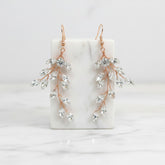ATHENA COLLECTION - CRYSTAL VINE EARRINGS - (ER487) ROSE GOLD
