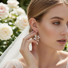 ATHENA COLLECTION - CRYSTAL VINE EARRINGS - (ER487) GOLD