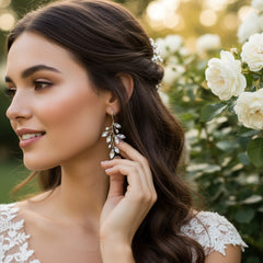 ATHENA COLLECTION - PEARL VINE EARRINGS - (ER488) ROSE GOLD