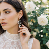 ATHENA COLLECTION - PEARL VINE EARRINGS - (ER488) ROSE GOLD