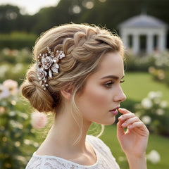 ATHENA COLLECTION - VINTAGE BLOOM HAIR COMB - HC194 GOLD