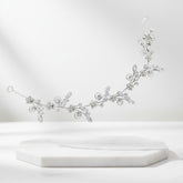 CUBIC ZIRCONIA COLLECTION - EXQUISITE SPARKLE HAIR VINE - HP164 SILVER