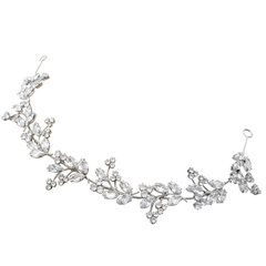 CUBIC ZIRCONIA COLLECTION - VINTAGE SPARKLE HAIR VINE - HP165 SILVER