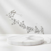 CUBIC ZIRCONIA COLLECTION - VINTAGE SPARKLE HAIR VINE - HP165 SILVER