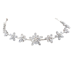 CUBIC ZIRCONIA COLLECTION - STARBURST CRYSTAL VINE - HP166 SILVER