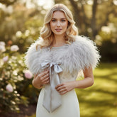 Ostrich Feather Stole - GREY SASSB-SG4