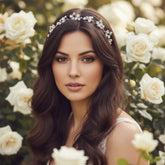 CUBIC ZIRCONIA COLLECTION - GLITZY SPARKLE HAIR VINE - HP170 SILVER