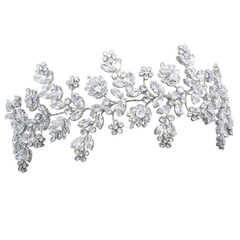 CUBIC ZIRCONIA COLLECTION - GATSBY STYLE OPULENCE HEADPIECE - AHB-17 SILVER