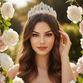 CUBIC ZIRCONIA COLLECTION - EXQUISITE ENCHANTMENT TIARA - AHB- 14- SILVER