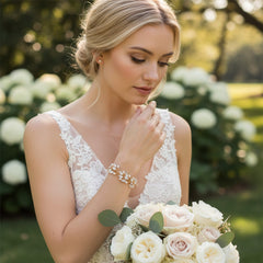 ATHENA COLLECTION - PEARL VINE BRACELET - BRA39 - ROSE GOLD