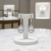 CUBIC ZIRCONIA COLLECTION - SHIMMERING CRYSTAL EARRINGS - CZER490 - SILVER