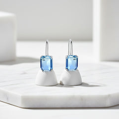 CUBIC ZIRCONIA COLLECTION - BLUE STARLET EARRINGS - CZER493