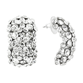 ATHENA COLLECTION CRYSTAL CLUSTER EARRINGS - SILVER
