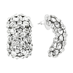 ATHENA COLLECTION CRYSTAL CLUSTER EARRINGS - SILVER