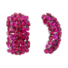 ATHENA COLLECTION CRYSTAL CLUSTER EARRINGS - FUCHSIA