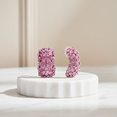 ATHENA COLLECTION CRYSTAL CLUSTER EARRINGS - LIGHT ROSE