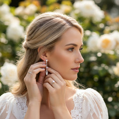 CUBIC ZIRCONIA COLLECTION - GOLD DAINTY SPARKLE EARRINGS - CZER374