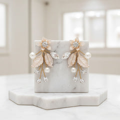 ATHENA COLLECTION - FLORAL ROMANCE EARRINGS - GOLD - ER495