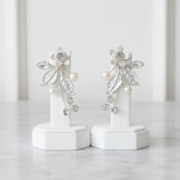 ATHENA COLLECTION - FLORAL ROMANCE EARRINGS - SILVER - ER495