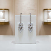 CUBIC ZIRCONIA COLLECTION - LUSH CRYSTAL DROP EARRINGS - CZER497 SILVER