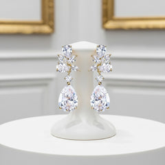 CUBIC ZIRCONIA COLLECTION - EXQUISITE STARLET EARRINGS - CZER445 GOLD