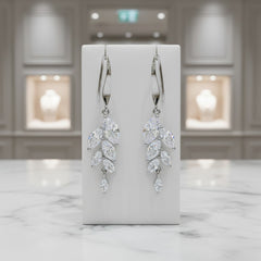 CUBIC ZIRCONIA EARRINGS - BELLA DAINTY DROP EARRINGS - CZER500 SILVER