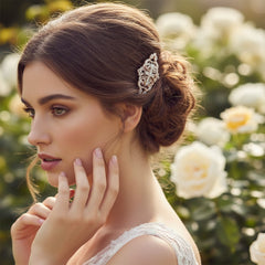 REGAL CRYSTAL HAIR COMB - (HC56) ROSE GOLD