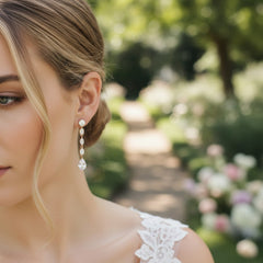 CUBIC ZIRCONIA COLLECTION - SHIMMER DROP EARRINGS - CZER503