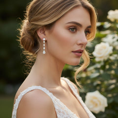 CUBIC ZIRCONIA COLLECTION - SHIMMER DROP EARRINGS - CZER503