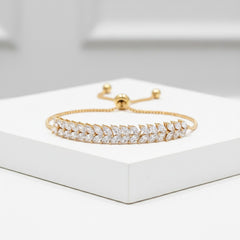 ATHENA COLLECTION - ETERNALLY CRYSTAL BRACELET - ADJUSTABLE (BR44) GOLD