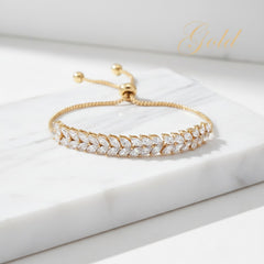 ATHENA COLLECTION - ETERNALLY CRYSTAL BRACELET - ADJUSTABLE (BR44) GOLD