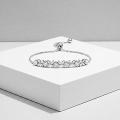CUBIC ZIRCONIA COLLECTION - GRACE CRYSTAL BRACELET - BR48 SILVER