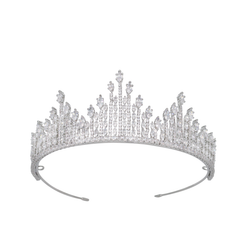 CUBIC ZIRCONIA COLLECTION - STARLET CROWN - SILVER AHB-18