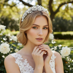 ATHENA COLLECTION - CRYSTAL LUXE HEADBAND - SILVER AHB-23