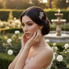 ATHENA COLLECTION - EXQUISTE VINTAGE HAIR CLIP - SILVER (CLIP 746)
