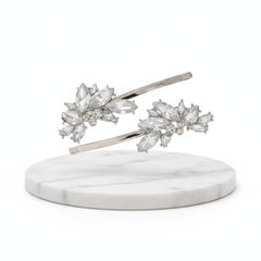 ATHENA COLLECTION - CRYSTAL GLAM CLIPS - CLIP756 SILVER
