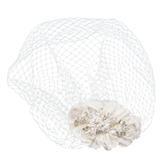 SASSB COLLECTION - VINTAGE LUXE BIRDCAGE VEIL - HP34 - SILVER