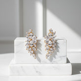 CUBIC ZIRCONIA EARRINGS - CRYSTAL ROMANCE EARRINGS - CZER506 GOLD