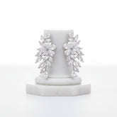 CUBIC ZIRCONIA EARRINGS - CRYSTAL ROMANCE EARRINGS - CZER506 SILVER