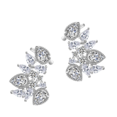 CUBIC ZIRCONIA COLLECTION - STARLET GEM EARRINGS - CZER508 SILVER