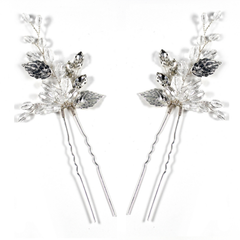 ATHENA COLLECTION - CRYSTAL VINE HAIR PIN - PIN44 SILVER